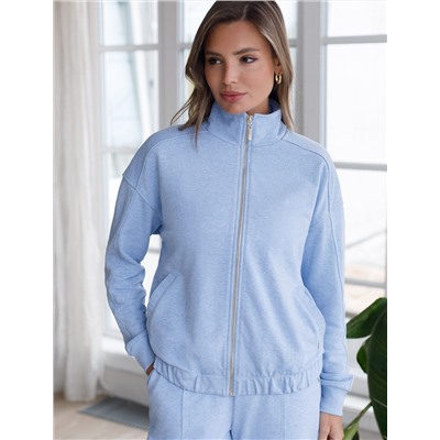 Бомбер среднего объема на молнии из петельчатого футера двухнитки с эластаном