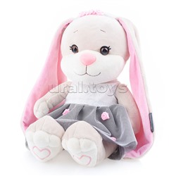 Зайка Jack&Lin в Сером Платье с Розовыми Вставками, 25 см, в коробке