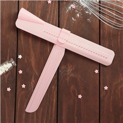 Шпатель кондитерский угловой Доляна, 2 части, 23.5×4.7×2.6 см, пластик, розовый