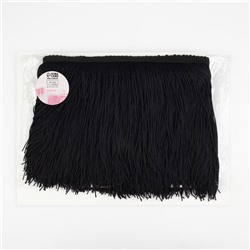 Тесьма декоративная «Бахрома», 150 мм, 5±0.5 м, чёрная