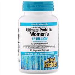 Natural Factors, Ultima Probiotic Women's, 12 Billion CFU, 60 Vegetarian Capsules
