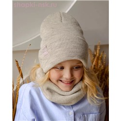 PQ 18 PD 18 Комплект для девочки (колпак+снуд) (52-54)