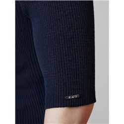 Водолазка тонкой вязки в рубчик из хлопка с нейлоном