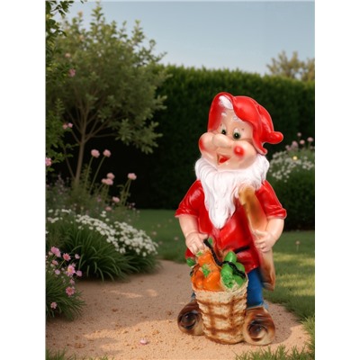 Садовая фигура из гипса «Гном с корзиной овощей», 70×30×34 см, МИКС