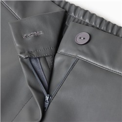 Брюки женские из экокожи MINAKU: Classic, серые, размер 46