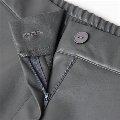 Брюки женские из экокожи MINAKU: Classic, серые, размер 46