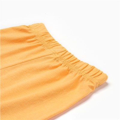 Комплект для мальчика «Геометрические фигуры» (футболка/шорты), цвет белый/оранжевый, рост 110-116 см