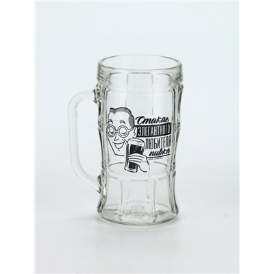 Кружка пивная стеклянная «Для элегантного любителя пивка», 500 мл, 18+