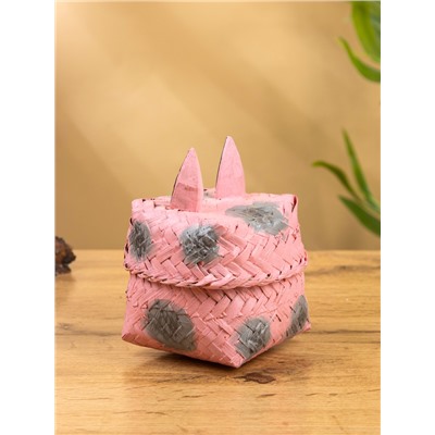 Корзинка «Поросёнок», 8×8×13 см, бамбук