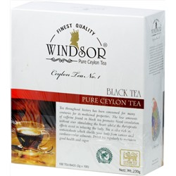 WINDSOR. Black tea 200 гр. карт.пачка, 100 пак.
