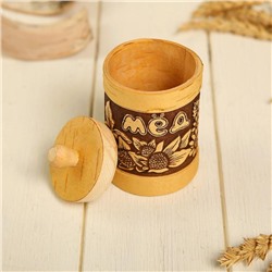 Туес для мёда «Цветочный», 6×9.5 см, береста