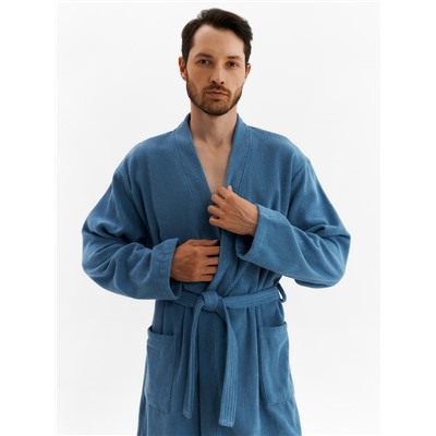 Халат мужской «Экономь и Я», размер 52-54, хлопок 100%, морская волна