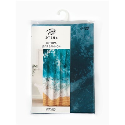 Штора для ванной «Этель» Waves, 145×180 см