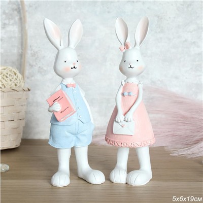 Фигурка Кролик 2 штуки набор 20 см Пасха / 9586 /уп 48/