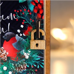 Новогодняя деревянная шкатулка-книга «Снегири» 14×12×5 см