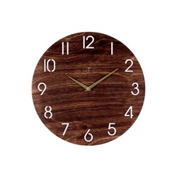 Часы настенные, интерьерные, бесшумные, d=35 см, дерево, коричневые