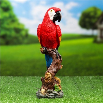 Садовая фигура из полистоуна «Красный ара на коряге», 9.5×7×24 см