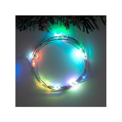 Гирлянда «Нить» 2 м роса, IP20, серебристая нить, 20 LED, свечение мульти (RGB), переливы, USB