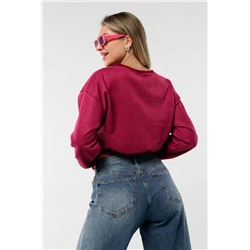 Свитшот 3 оверсайз короткий (Брусника)