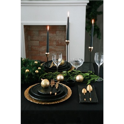 Блюдо для подачи Magistro Pietra lunare, 26.5×15×2 см, фарфор, чёрное