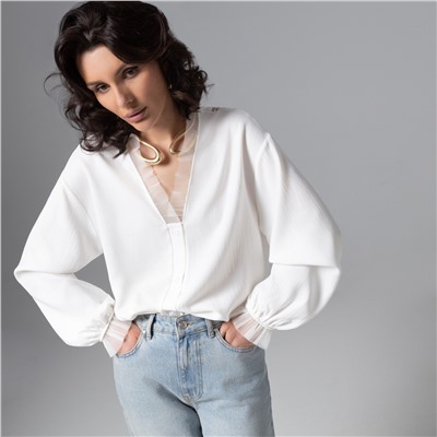 Рубашка нарядная, Моя аура – люкс (белая)