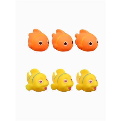 Новогодний набор резиновых игрушек для ванны, 6 шт., с пищалкой, Крошка Я