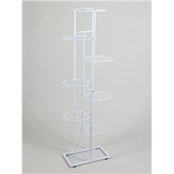 Подставка для цветов Greengo, 8 полок, 43×22×141 см, напольная, металл, белая