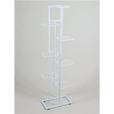 Подставка для цветов Greengo, 8 полок, 43×22×141 см, напольная, металл, белая