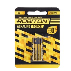 Батарейка алкалиновая ROBITON FORCE LR03 BL2
