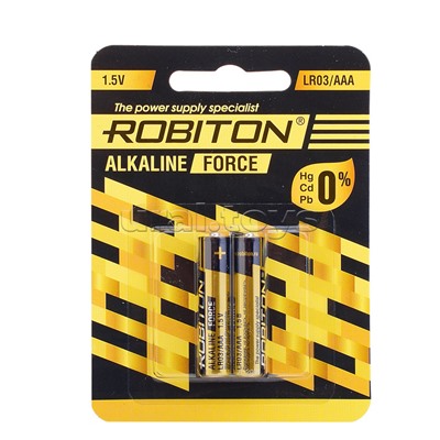 Батарейка алкалиновая ROBITON FORCE LR03 BL2