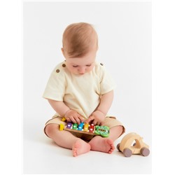 Футболка детская MINAKU, рост 86-92 см, молочная