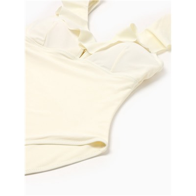 Купальник женский слитный с вырезом MINAKU, размер 42, молочный