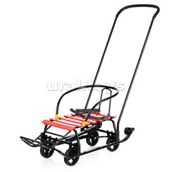 Санки детские "Мишутка-1" Универсал (черный-красный) в коробке