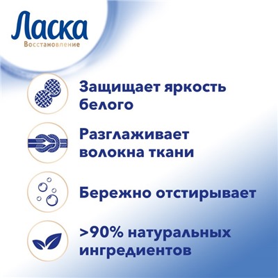 Жидкое средство для стирки «Ласка», гель, для светлых и белых тканей, 1 л