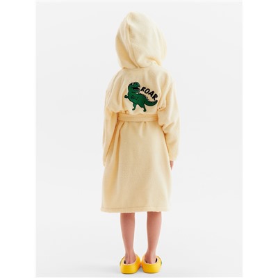 Халат махровый детский «Этель. Динозавр», размер 32, бежевый