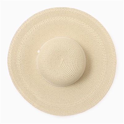 Шляпа женская плетёная MINAKU, молочная, размер 58