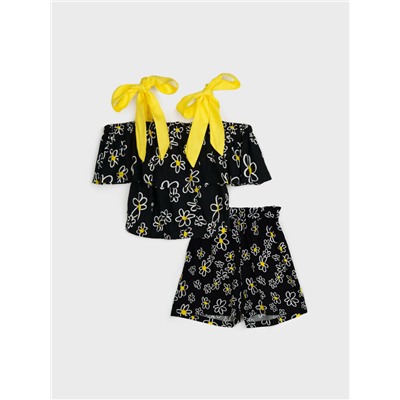 Комплект текстильный для девочек: топ, шорты