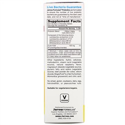 Jarrow Formulas, Jarro-Dophilus Kids, пробиотик + пребиотик, без сахара, натуральный малиновый вкус, 1 миллиард живых бактерий, 60 жевательных таблеток