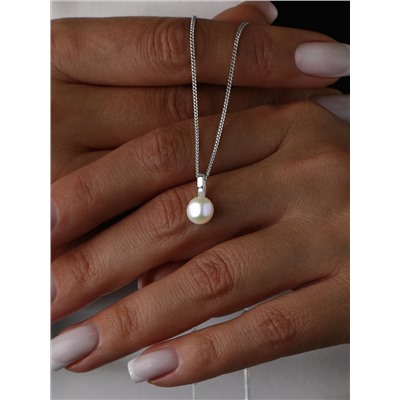 Подвеска из серебра с культивированным жемчугом родированная П50270