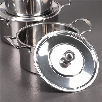 УЦЕНКА Набор кастрюль «Классик» 3 шт.: 1 л (d=16 см), 1.5 л (d=18 см), 2 л (d=20 см)