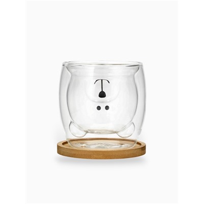 Стакан с двойными стенками и подставкой «Моя порция счастья», 300 мл