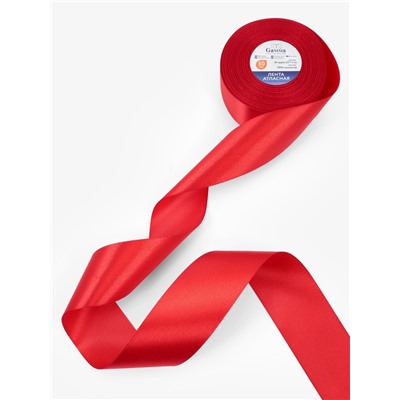 Лента атласная, 50 мм × 33 ± 2 м, цвет красный №026