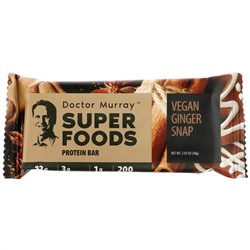 Dr. Murray's, Superfoods Protein Bars, Vegan Ginger Snap, 12 Bars, 2.05 oz (58 g) Each