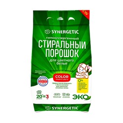 Стиральный порошок Synergetic Color, гипоаллергенный, 3 кг