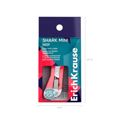 Нож канцелярский 13 мм 62756 Shark Mini Reef автоматическая фиксация лезвия ErichKrause