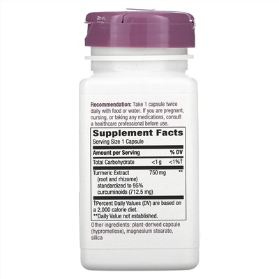 Nature's Way, Premium Extract, Turmeric, 750 mg, 60 Vegan Capsules