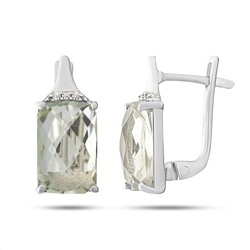 Серьги, зеленый аметист, Теона