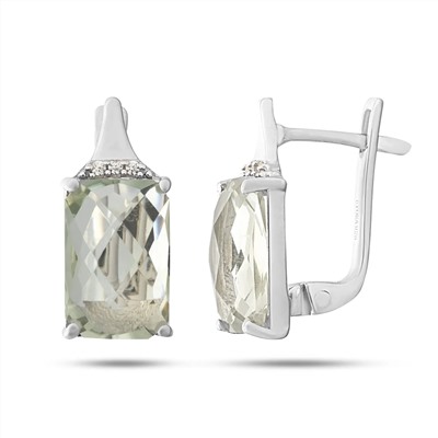 Серьги, зеленый аметист, Теона