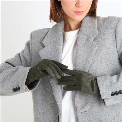 Перчатки женские, безразмерные, без утеплителя, цвет хаки