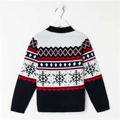 Свитер вязаный новогодний детский KAFTAN Snow, размер 30 (98-104 см), чёрный